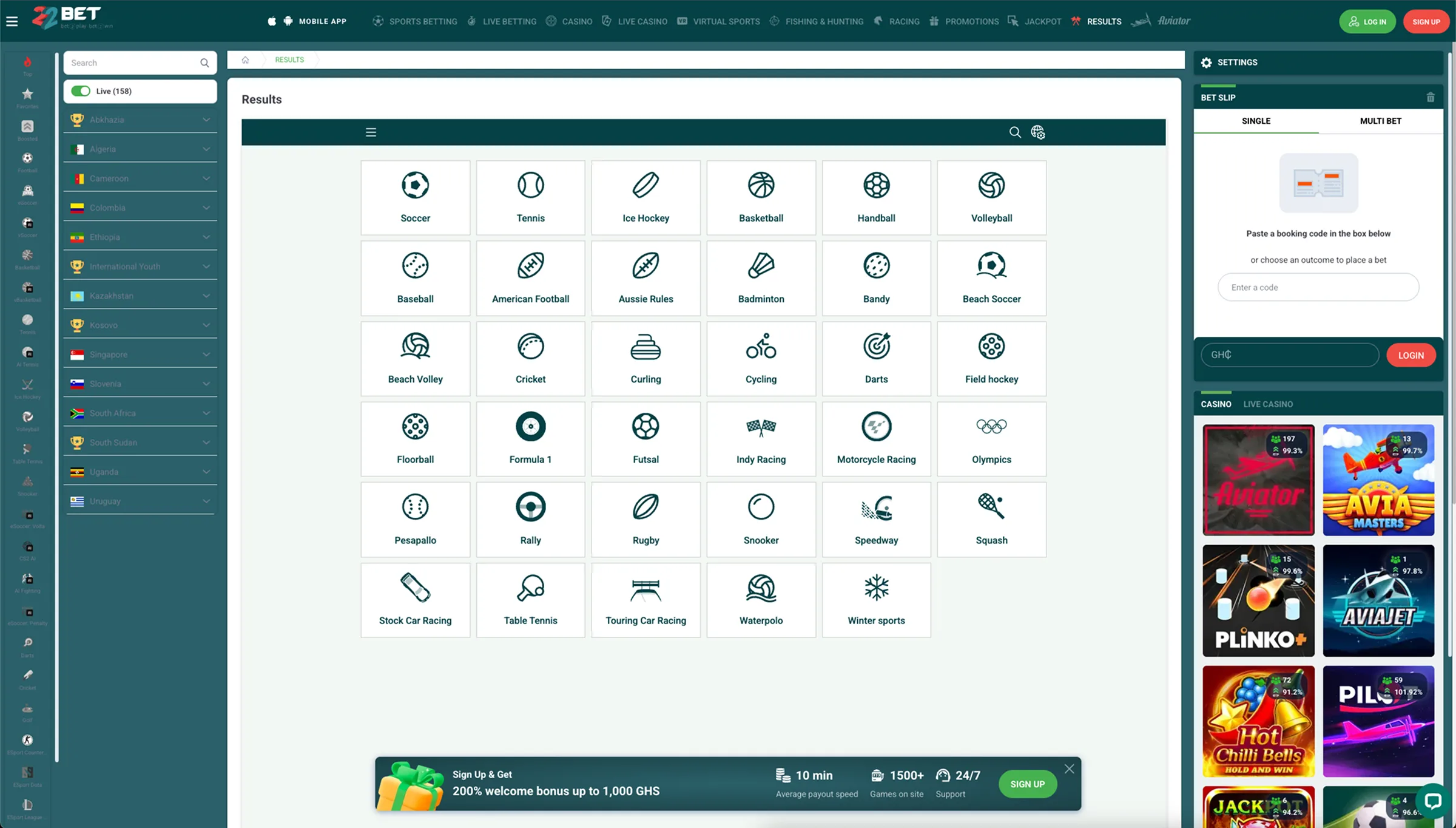 22Bet Live Betting and Casino